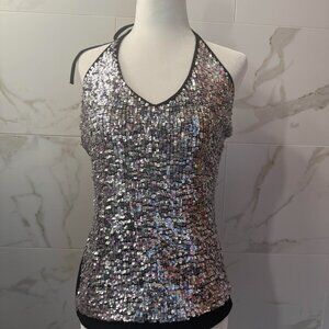 Vintage Sequin Halter Top – Disco Glam